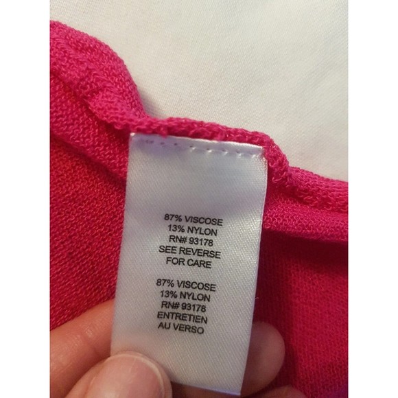 T Tahari Womens Pink Barbiecore Blouse Top Size XS Fuchsia Pink Twist Hem Front - Picture 8 of 13